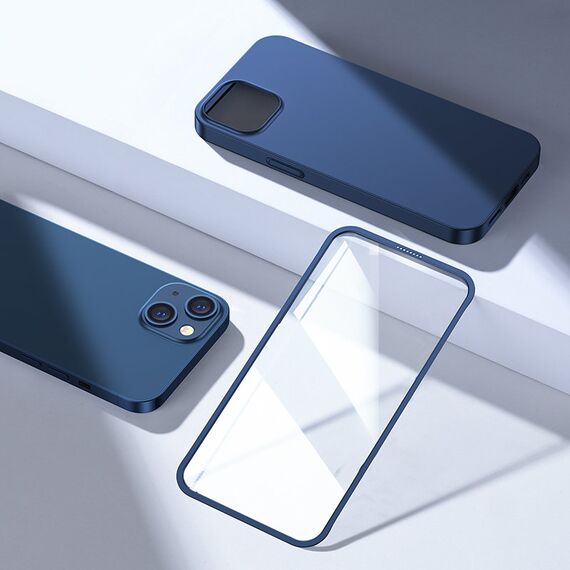 Joyroom 360 Full Case front and back cover for iPhone 13 + tempered glass screen protector blue (JR-BP927 blue) - Apple Cases - Cases - Techbox