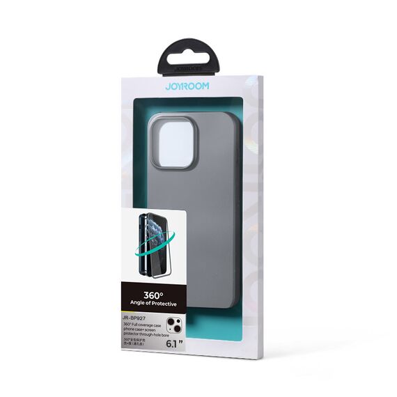 Joyroom 360 Full Case front and back cover for iPhone 13 + tempered glass screen protector grey (JR-BP927 tranish) | Techbox