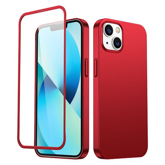Joyroom 360 Full Case front and back cover for iPhone 13 + tempered glass screen protector red (JR-BP927 red) | Techbox