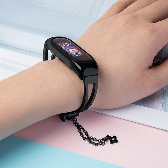 Replacment metal band bracelet strap for Xiaomi Mi Band 6 / 5 / 4 / 3 black - Accessories - Smartwatches & Accessories - Techbox