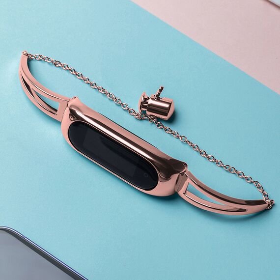 Replacment metal band bracelet strap for Xiaomi Mi Band 6 / 5 / 4 / 3 pink - Accessories - Smartwatches & Accessories - Techbox
