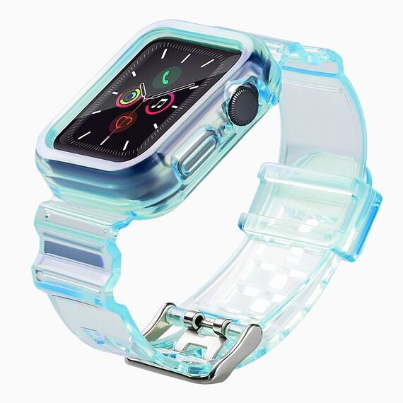 Silicone Band Strap Bracelet Case Strap Light Set for Apple Watch 40mm - Blue | Techbox