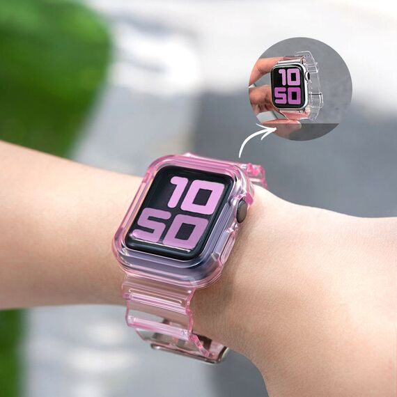 Silicone Band Strap Bracelet Case Strap Light Set for Apple Watch 40mm - Purple | Techbox