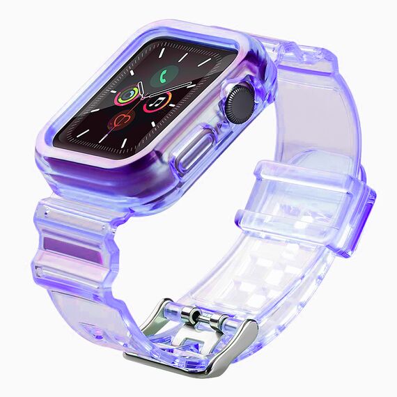 Silicone Band Strap Bracelet Case Strap Light Set for Apple Watch 42mm - Purple | Techbox
