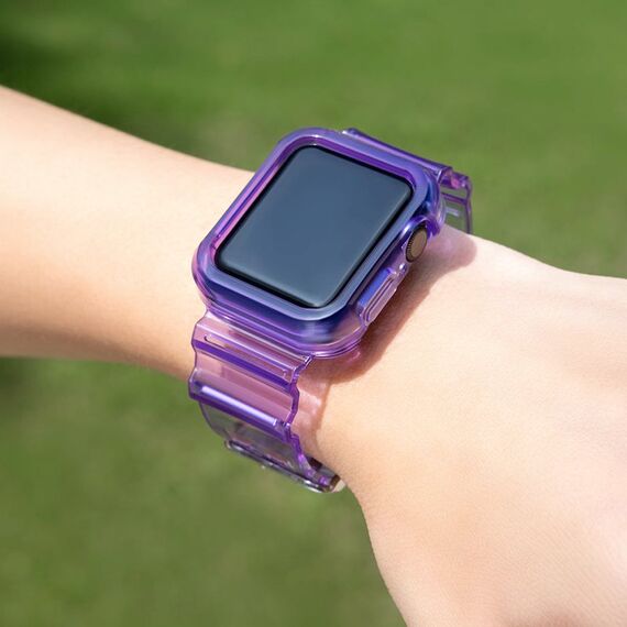 Silicone Band Strap Bracelet Case Strap Light Set for Apple Watch 42mm - Purple | Techbox