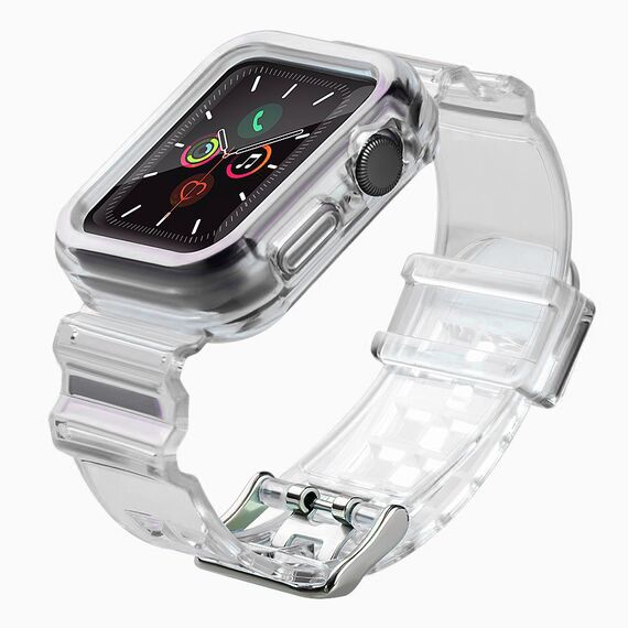 Silicone Band Strap Bracelet Case Strap Light Set for Apple Watch 44mm - Black | Techbox