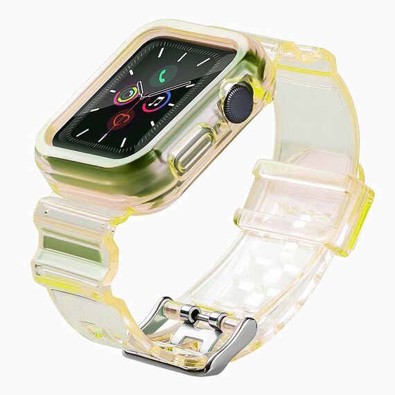 Silicone Band Strap Bracelet Case Strap Light Set for Apple Watch 44mm - Yellow | Techbox