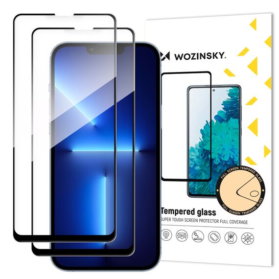Wozinsky set of 2x super-strong Full Glue full screen tempered glass with Case Friendly frame iPhone 14 Max / 13 Pro Max black | Techbox