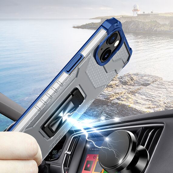 Crystal Ring Case Kickstand Tough Rugged Cover for iPhone 12 mini blue | Techbox