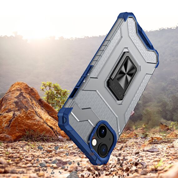 Crystal Ring Case Kickstand Tough Rugged Cover for iPhone 13 mini blue | Techbox