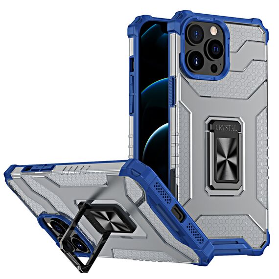 Crystal Ring Case Kickstand Tough Rugged Cover for iPhone 13 Pro blue | Techbox