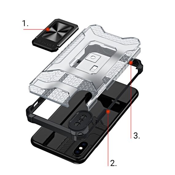 Crystal Ring Case Kickstand Tough Rugged Cover for iPhone XS Max red | Techbox