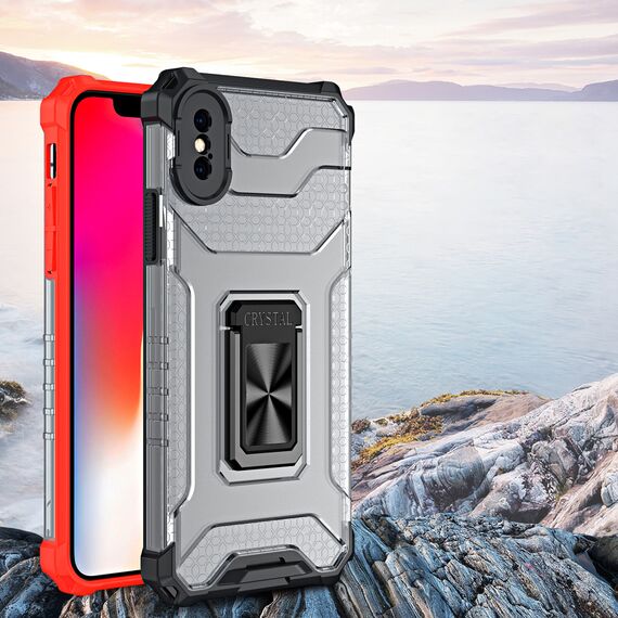 Crystal Ring Case Kickstand Tough Rugged Cover for iPhone XS Max red | Techbox