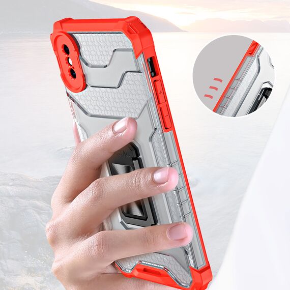 Crystal Ring Case Kickstand Tough Rugged Cover for iPhone XS Max red | Techbox