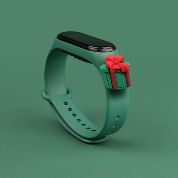Strap Xmas for Xiaomi Mi Band 3 / 4 Christmas Silicone Strap Bracelet with Gift - Dark Green | Techbox