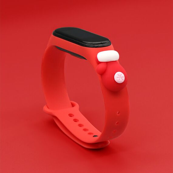 Strap Xmas for Xiaomi Mi Band 3 / 4 Christmas Silicone Strap Bracelet with Glove - Red | Techbox