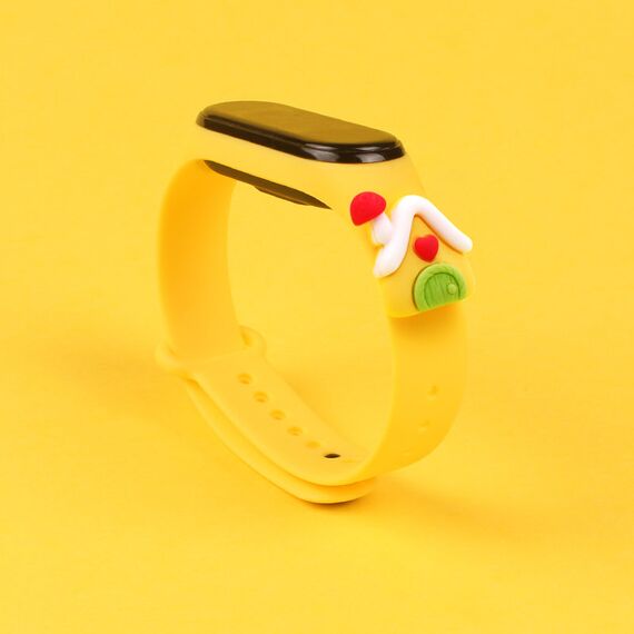 Strap Xmas for Xiaomi Mi Band 5 / 6 Christmas Silicone Strap Bracelet with House - Yellow | Techbox