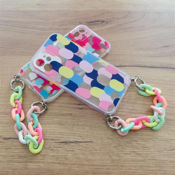 Color Chain Case gel flexible elastic case cover with a chain pendant for Samsung Galaxy A22 4G multicolour  (4) | Techbox