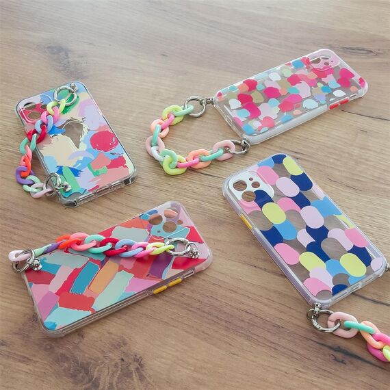 Color Chain Case gel flexible elastic case cover with a chain pendant for Samsung Galaxy A72 4G multicolour  (2) | Techbox