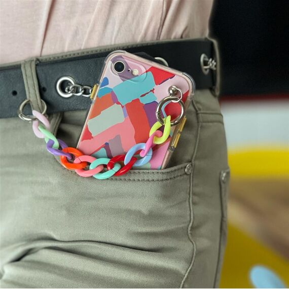 Color Chain Case gel flexible elastic case cover with a chain pendant for Samsung Galaxy S21+ 5G (S21 Plus 5G) multicolour  (1) | Techbox