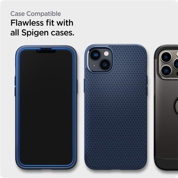 Spigen ALM Glass FC Tempered Glass for iPhone 13 / 13 Pro / 14 - Black | Techbox
