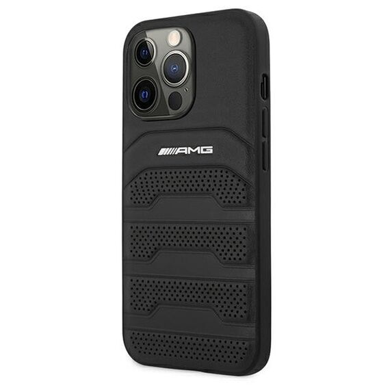 AMG AMHCP13LGSEBK iPhone 13 Pro / 13 6,1" czarny/black hardcase Leather Debossed Lines | Techbox