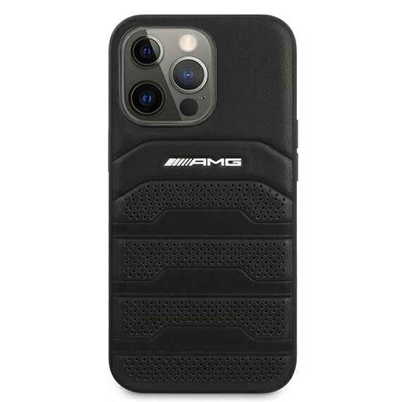 AMG AMHCP13LGSEBK iPhone 13 Pro / 13 6,1" czarny/black hardcase Leather Debossed Lines | Techbox