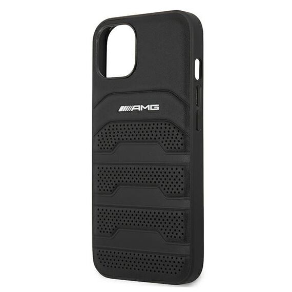 AMG AMHCP13SGSEBK iPhone 13 mini 5,4" czarny/black hardcase Leather Debossed Lines | Techbox