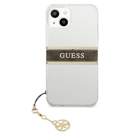 Guess GUHCP13SKB4GBR iPhone 13 mini 5,4" Transparent hardcase 4G Brown Strap Charm - Apple Cases - Cases - Techbox