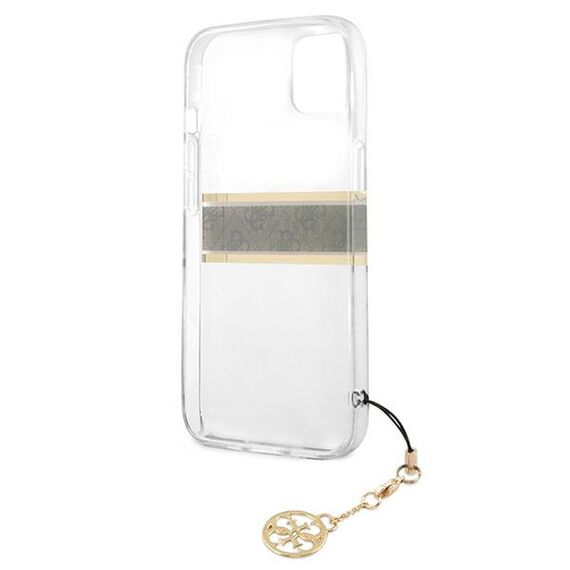 Guess GUHCP13SKB4GBR iPhone 13 mini 5,4" Transparent hardcase 4G Brown Strap Charm - Apple Cases - Cases - Techbox