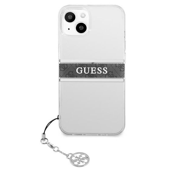 Guess GUHCP13SKB4GGR iPhone 13 mini 5,4" Transparent hardcase 4G Grey Strap Charm - Apple Cases - Cases - Techbox