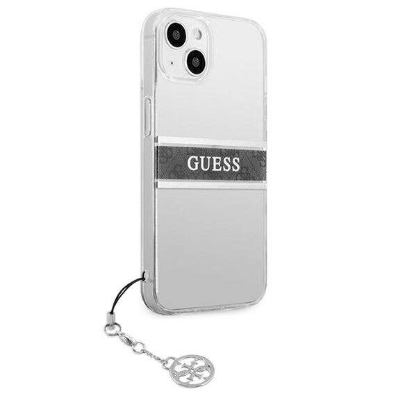 Guess GUHCP13SKB4GGR iPhone 13 mini 5,4" Transparent hardcase 4G Grey Strap Charm - Apple Cases - Cases - Techbox