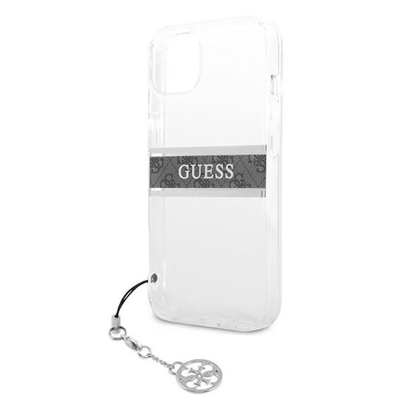 Guess GUHCP13SKB4GGR iPhone 13 mini 5,4" Transparent hardcase 4G Grey Strap Charm - Apple Cases - Cases - Techbox