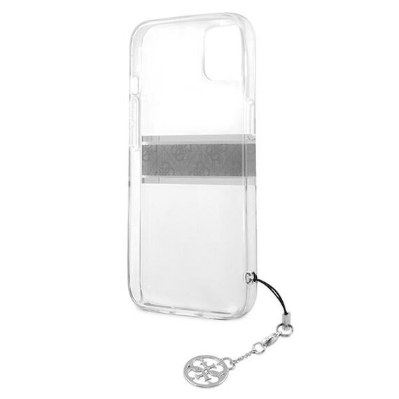 Guess GUHCP13SKB4GGR iPhone 13 mini 5,4" Transparent hardcase 4G Grey Strap Charm - Apple Cases - Cases - Techbox