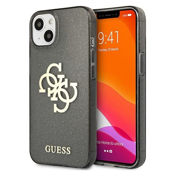 Guess GUHCP13SPCUGL4GBK iPhone 13 mini 5,4" czarny/black hard case Glitter 4G Big Logo - Apple Cases - Cases - Techbox