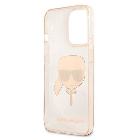 Karl Lagerfeld KLHCP13LKHTUGLGO iPhone 13 Pro / 13 6,1" złoty/gold hardcase Glitter Karl`s Head | Techbox