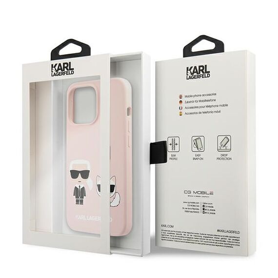 Karl Lagerfeld KLHCP13LSSKCI iPhone 13 Pro / 13  6,1" hardcase jasno różowy/light pink Silicone Karl & Choupette | Techbox