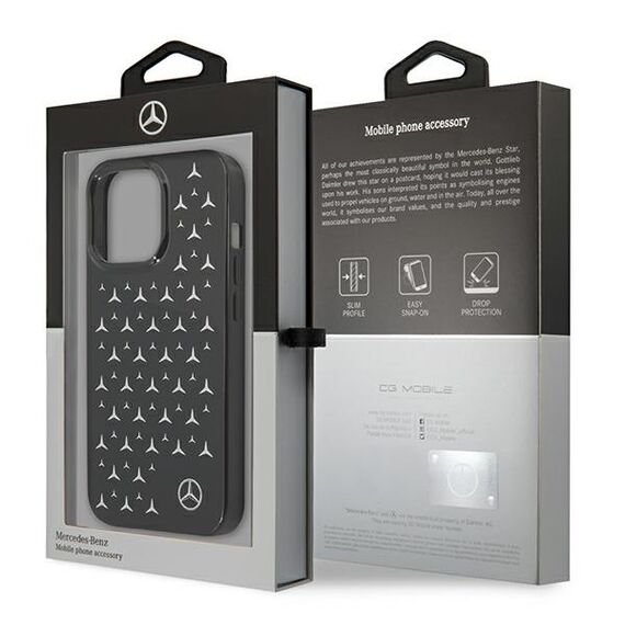 Mercedes MEHCP13LESPBK iPhone 13 Pro / 13 6,1" czarny/black hardcase Silver Stars Pattern | Techbox