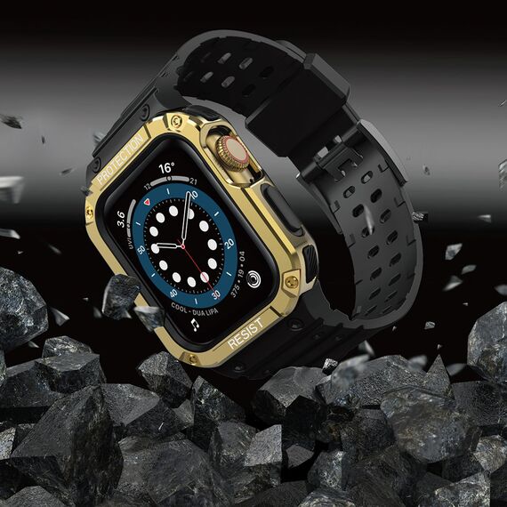 Protect Strap Band for Apple Watch 38/40/41mm Armored Case Strap - Black, Gold | Techbox