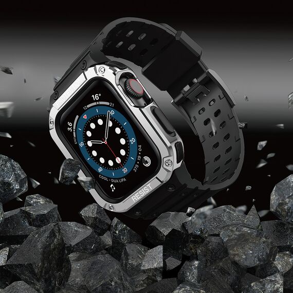Protect Strap Band Band with Case for Watch 7/6/5/4/3/2 / SE (41/40 / 38mm) Case Armored Watch Cover Black - Accessories - Smartwatches & Accessories - Techbox
