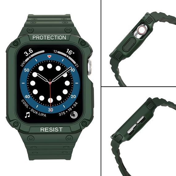 Protect Strap Band Band with Case for Watch 7/6/5/4/3/2 / SE (41/40 / 38mm) Case Armored Watch Cover Green - Accessories - Smartwatches & Accessories - Techbox