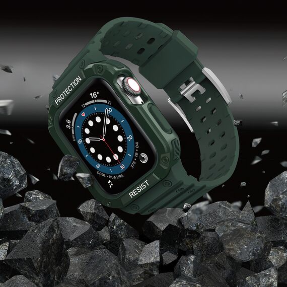 Protect Strap Band Band with Case for Watch 7/6/5/4/3/2 / SE (41/40 / 38mm) Case Armored Watch Cover Green - Accessories - Smartwatches & Accessories - Techbox