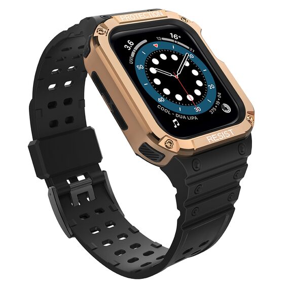 Protect Strap Band Band with Case for Watch 7/6/5/4/3/2 / SE (45/44 / 42mm) Case Armored Watch Cover Black - Accessories - Smartwatches & Accessories - Techbox