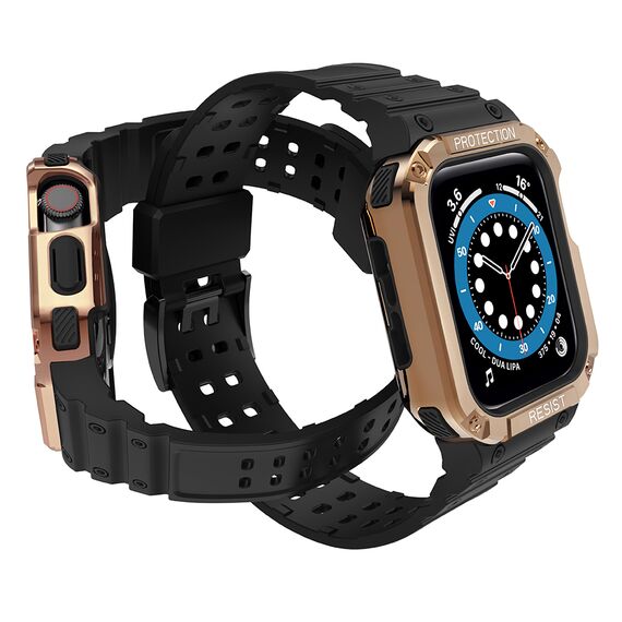 Protect Strap Band Band with Case for Watch 7/6/5/4/3/2 / SE (45/44 / 42mm) Case Armored Watch Cover Black - Accessories - Smartwatches & Accessories - Techbox
