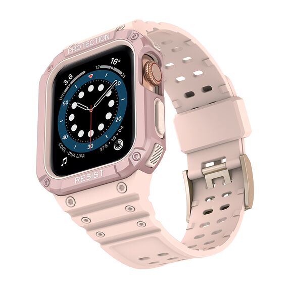 Protect Strap Band for Apple Watch 42/44/45mm Armored Case Strap - Pink | Techbox
