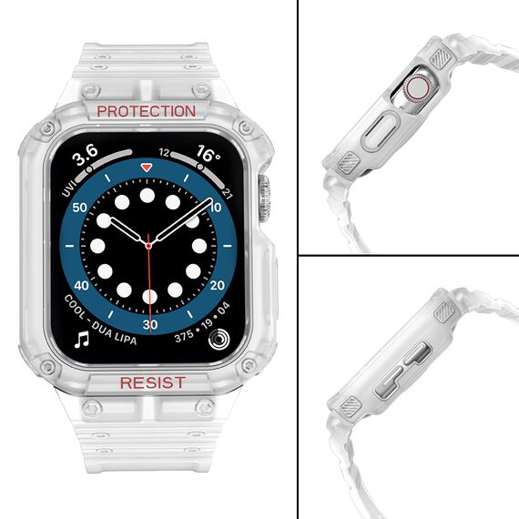 Protect Strap Band Band with Case for Watch 7/6/5/4/3/2 / SE (45/44 / 42mm) Case Armored Watch Cover White - Accessories - Smartwatches & Accessories - Techbox