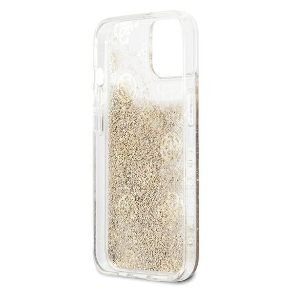 Guess GUHCP13SLGPEGO iPhone 13 mini 5,4" zÅ‚oty/gold hardcase Peony Liquid Glitter - Apple Cases - Cases - Techbox