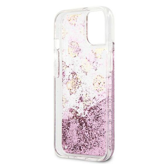 Guess GUHCP13SLGPEPI iPhone 13 mini 5.4" pink/pink hardcase Peony Liquid Glitter | Techbox