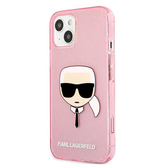 Karl Lagerfeld KLHCP13SKHTUGLP iPhone 13 mini 5,4" różowy/pink hardcase Glitter Karl's Head | Techbox
