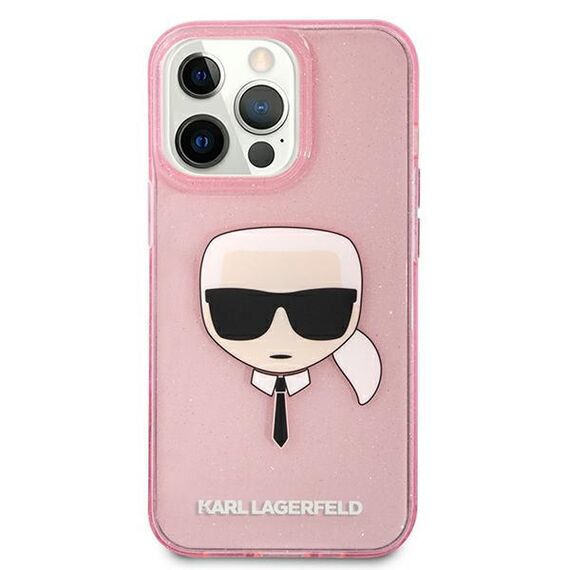 Karl Lagerfeld KLHCP13XKHTUGLP iPhone 13 Pro Max 6,7" różowy/pink hardcase Glitter Karl`s Head | Techbox